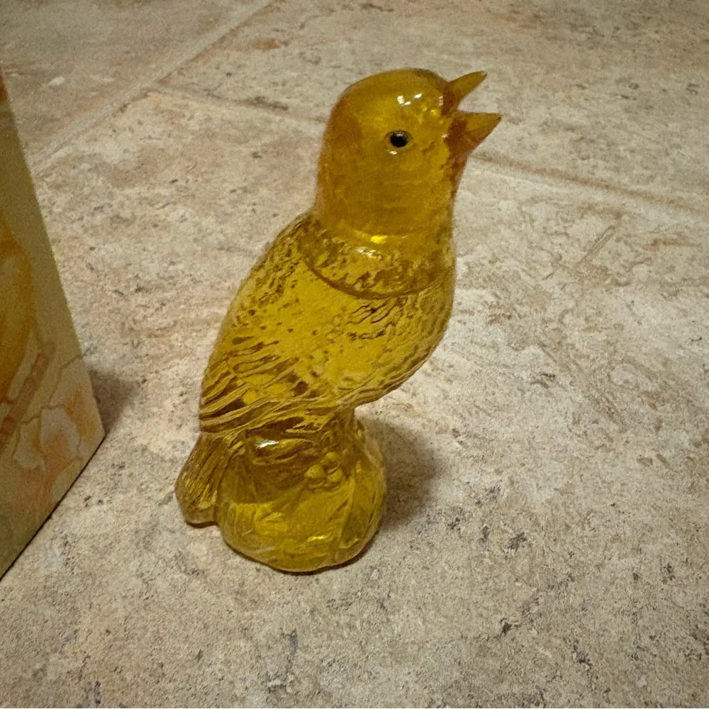 Avon Vintage Canary Golden Notes Decanter
